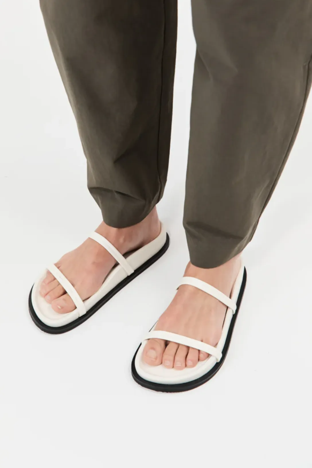 Fine Double Strap Slide | Off White