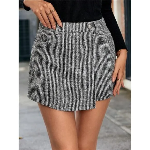 Frenchy Women's Simple Casual &amp; Commuting Double-Layer Skort, Gray