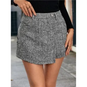 Frenchy Women's Simple Casual &amp; Commuting Double-Layer Skort, Gray