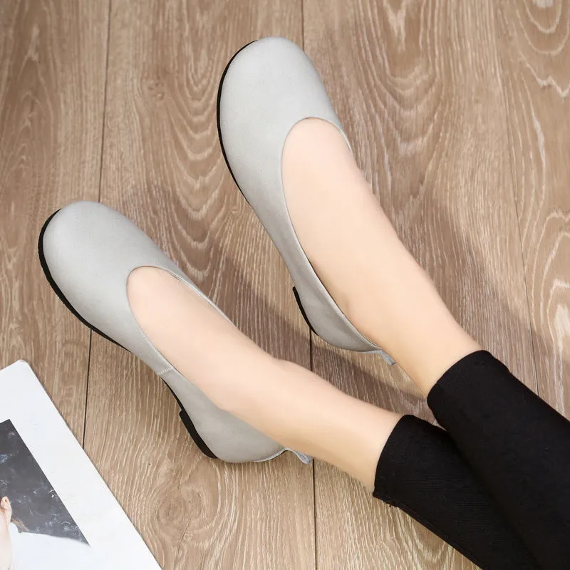 Genuine Leather Retro Women's Shoes Versatile Soft Sole Comfortable Flats