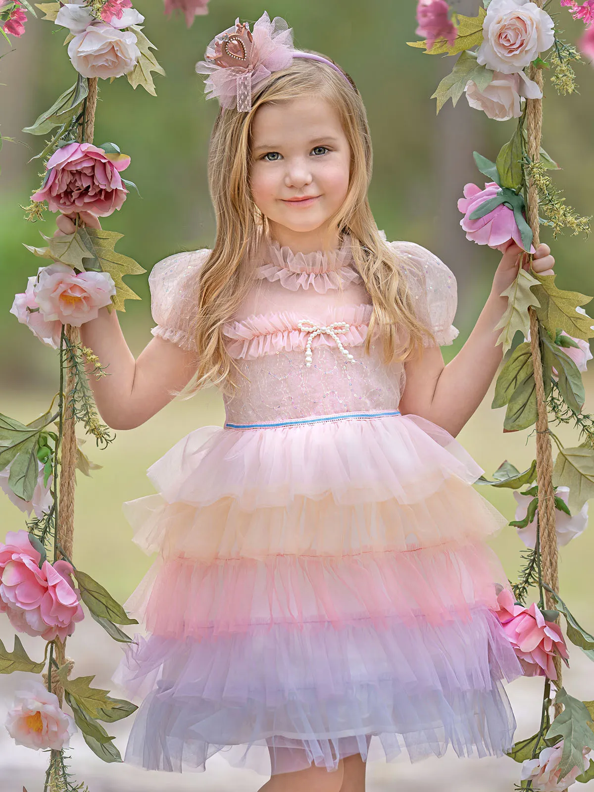 Girls Princess Tutu Ruffle Dress