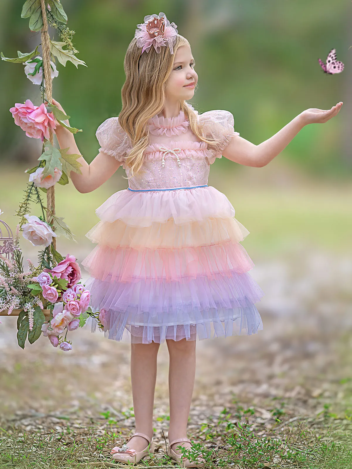 Girls Princess Tutu Ruffle Dress
