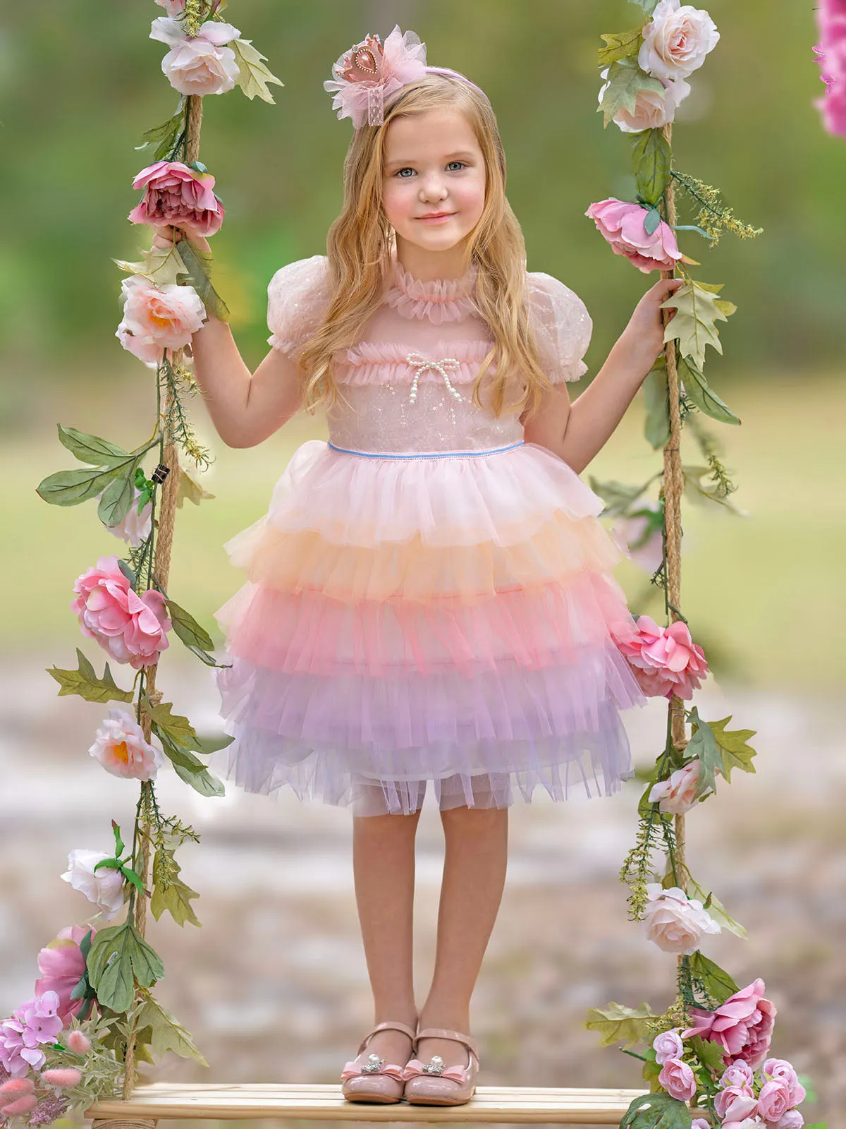 Girls Princess Tutu Ruffle Dress
