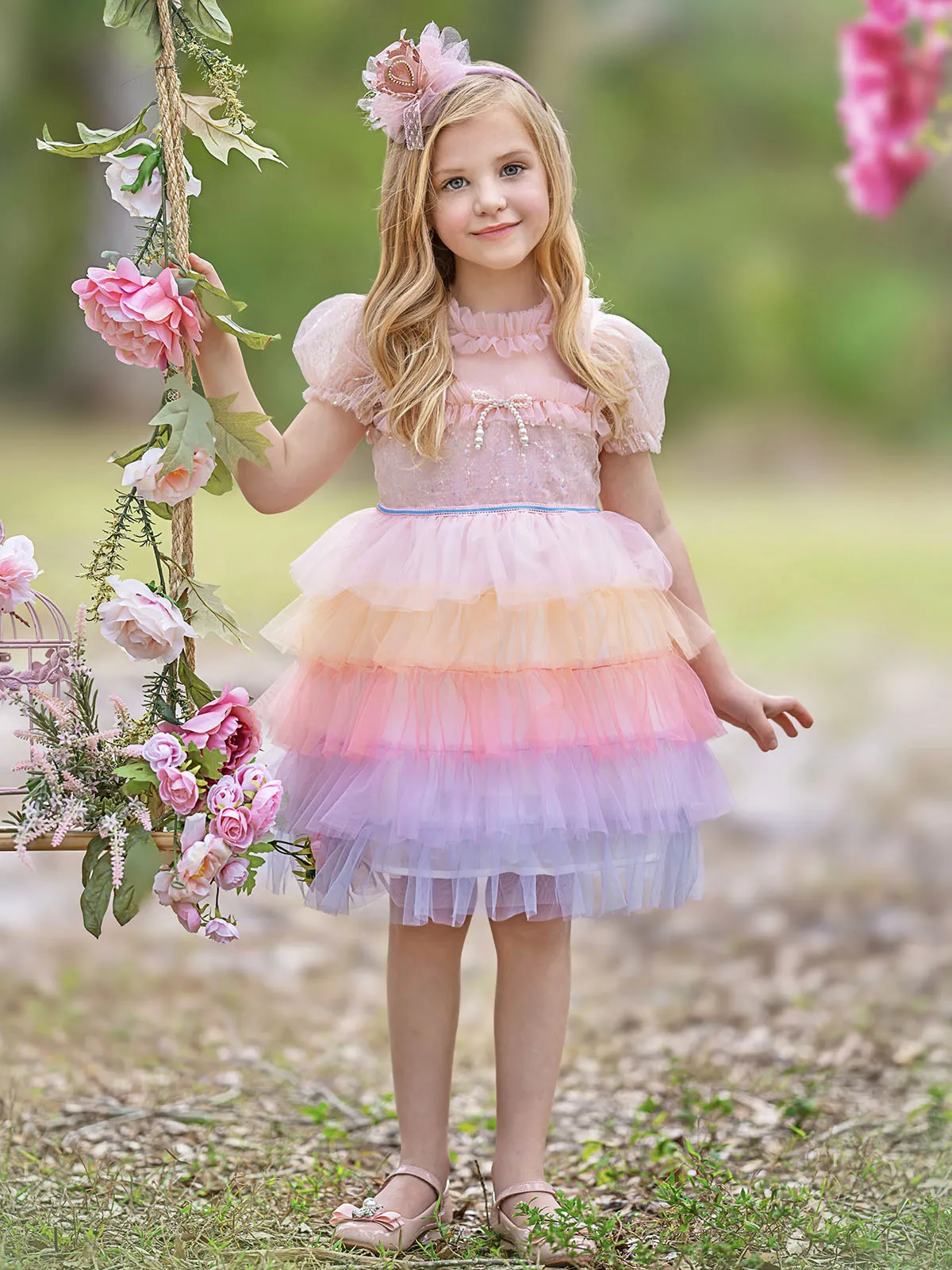 Girls Princess Tutu Ruffle Dress