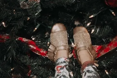 Gold Glitter Moccs with Toe Guard