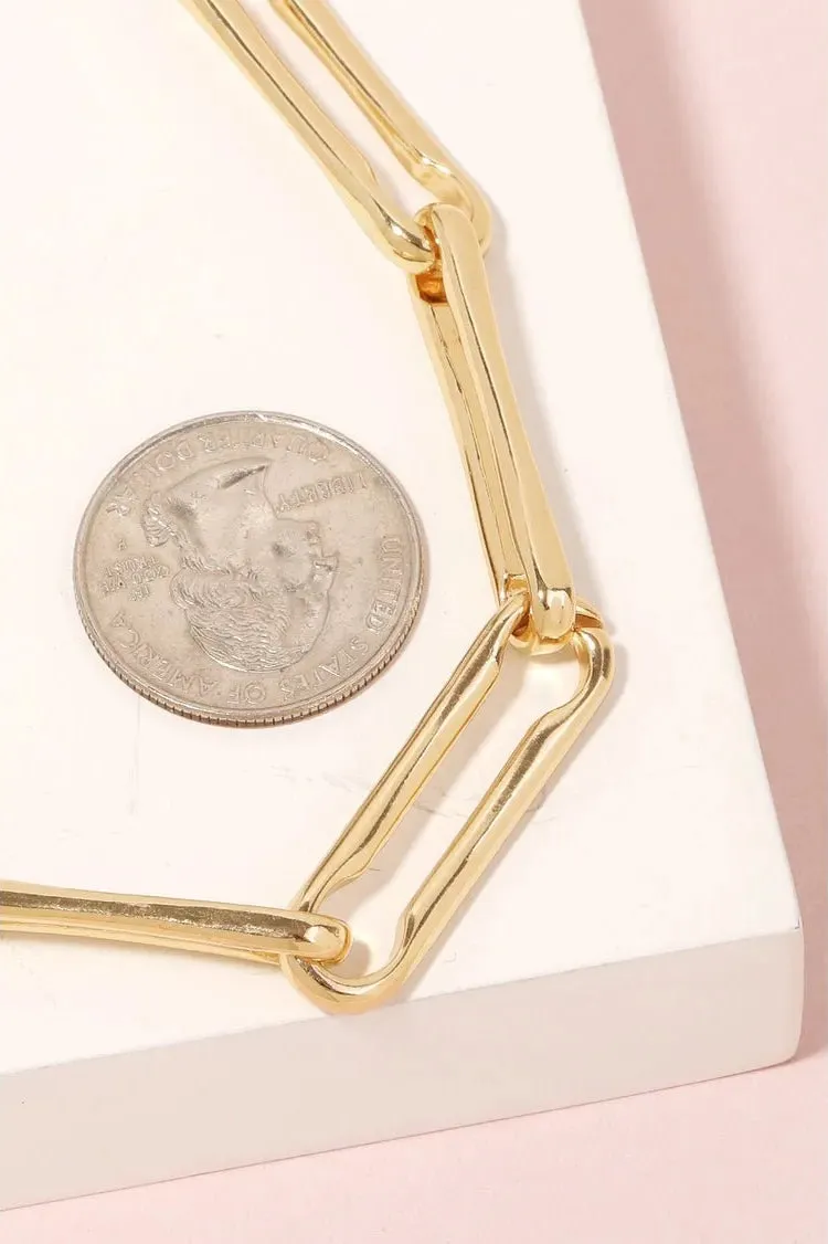 Gold Oval Chain Link Necklace