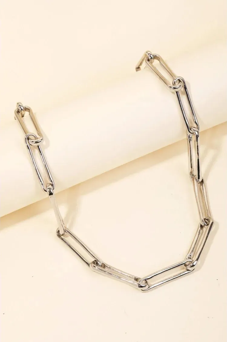 Gold Oval Chain Link Necklace