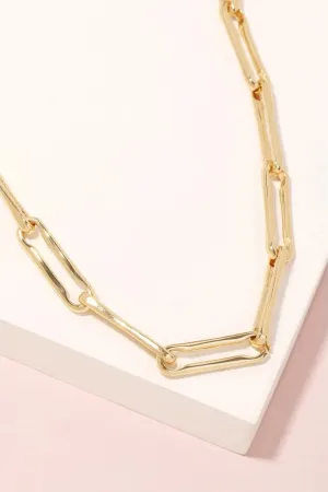 Gold Oval Chain Link Necklace