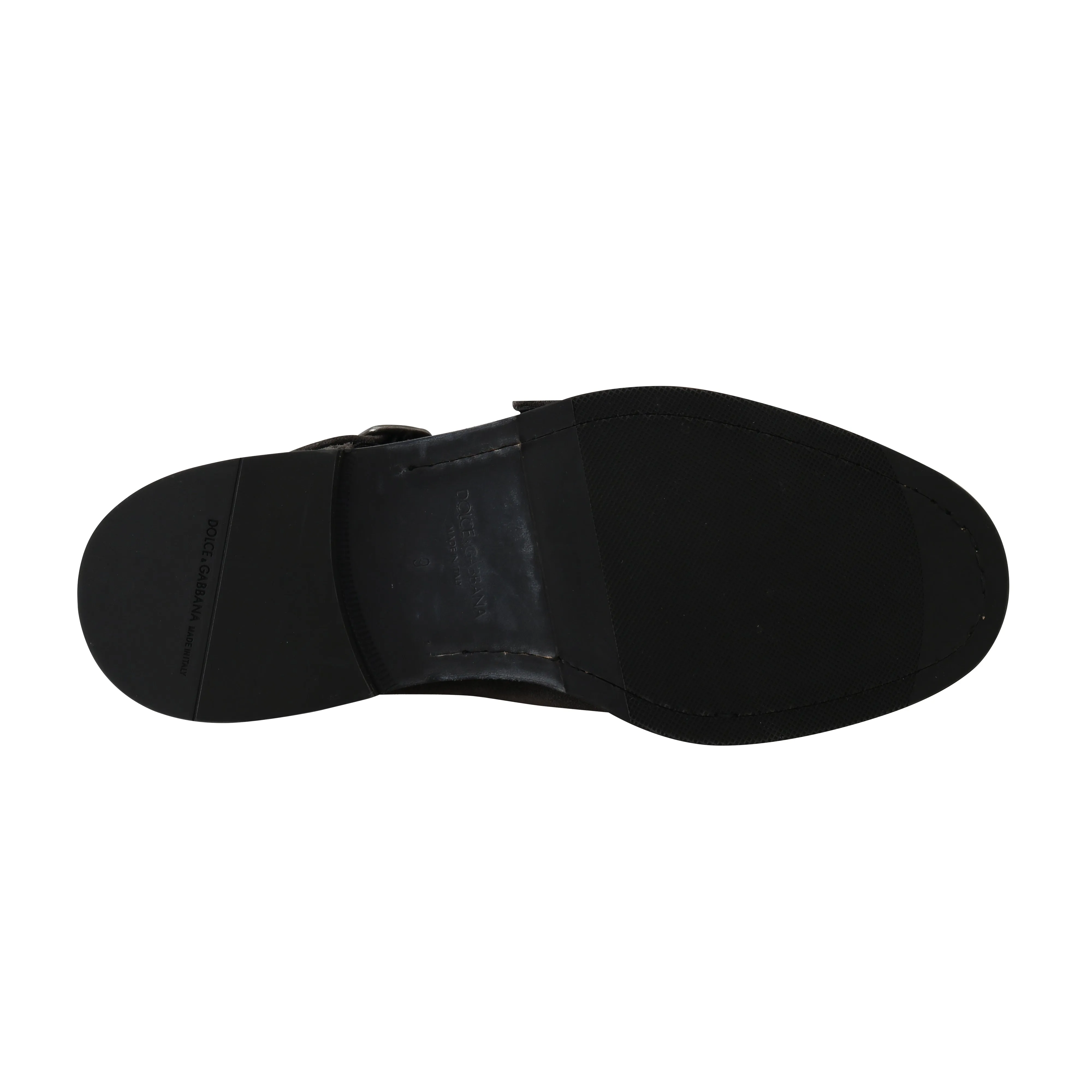 Gray Wash Leather Buckle Monkstrap Shoes