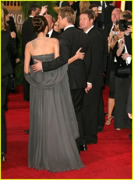 Grey Angelina Jolie Strapless Dress Chiffon Prom Celebrity Formal Red Carpet Dress Golden Globes