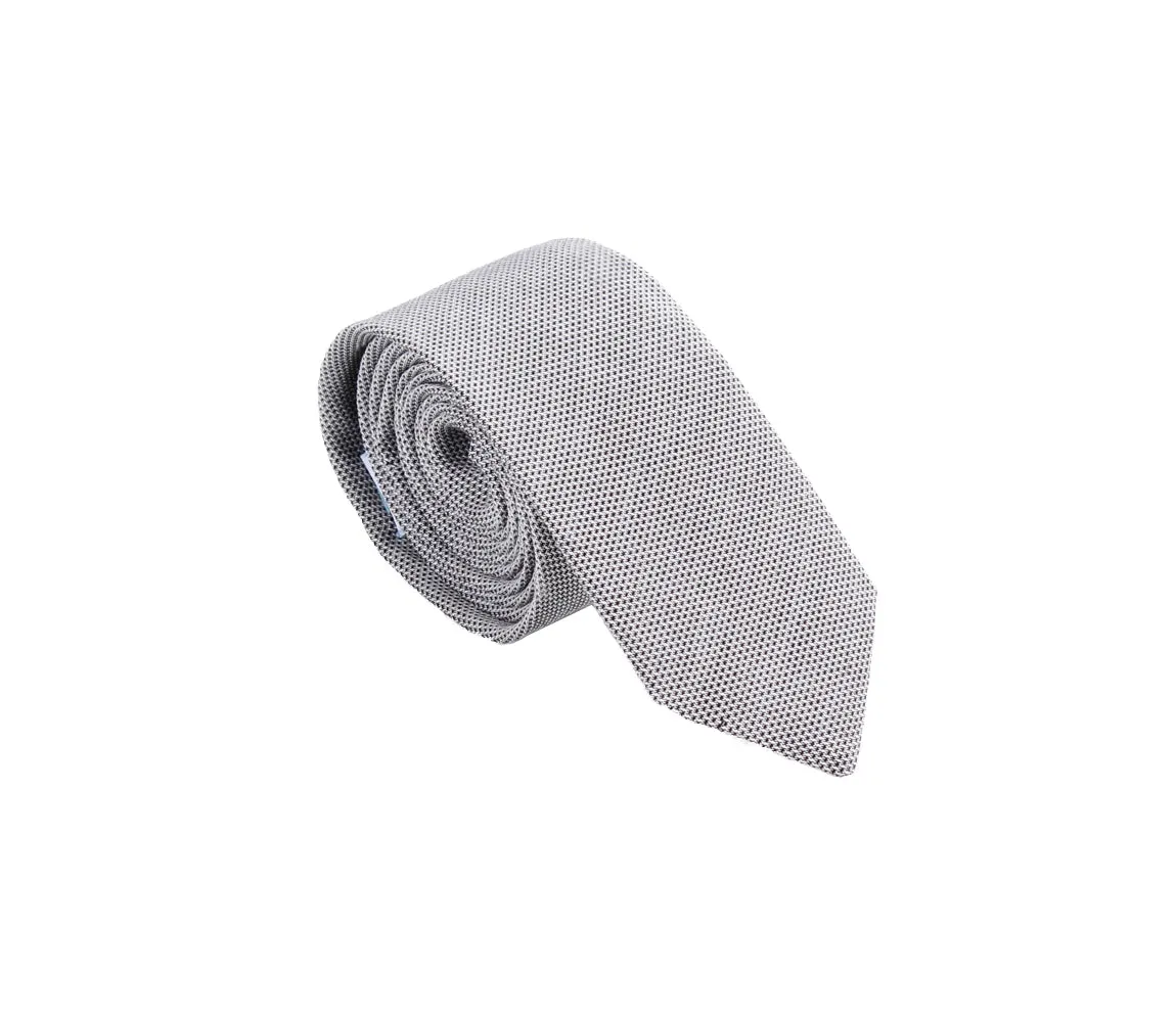 Grey Pinpoint Oxford Tie