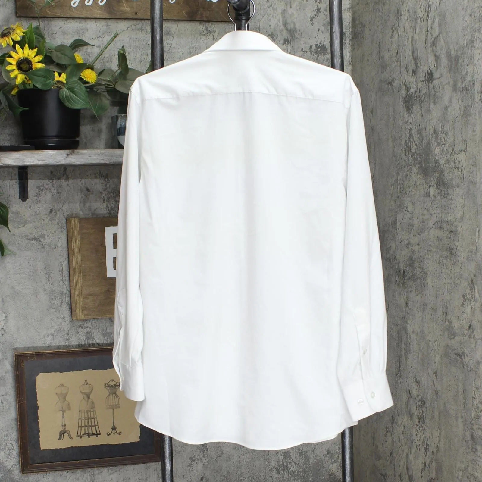 Haggar Men's Slim Fit Performance Comfort Dress Shirt White Solid 15-15.5 32-33