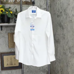 Haggar Men's Slim Fit Performance Comfort Dress Shirt White Solid 15-15.5 32-33