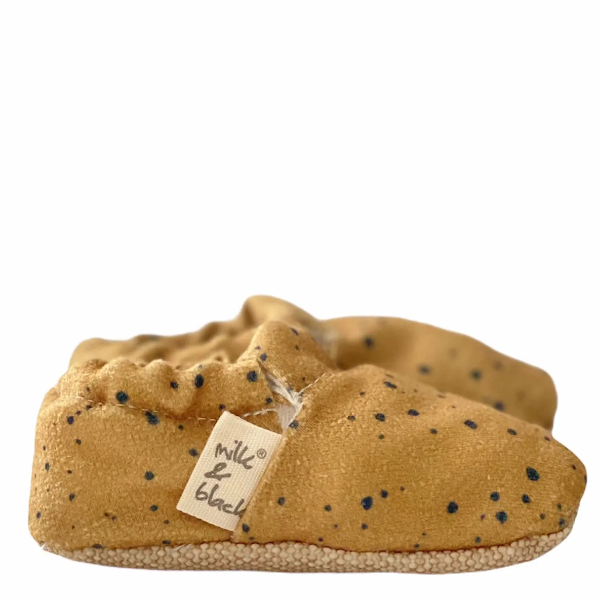 Handmade Cotton Baby Booties | Unique and Stylish First Walking Shoes - DOT Pattern | Milk&Black