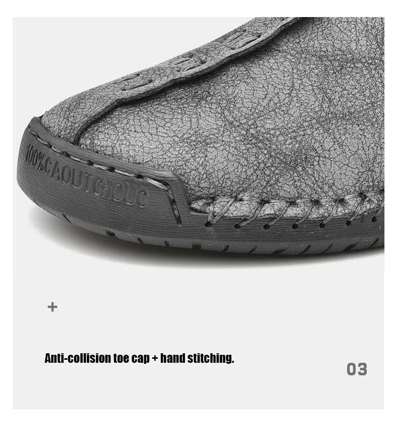 Handmade Leather Shoes – Casual Slip-On Loafers, Breathable Leather Shoes for Men, Flats, Hot Sale Moccasins, Tooling Shoes, Plus Size for Men