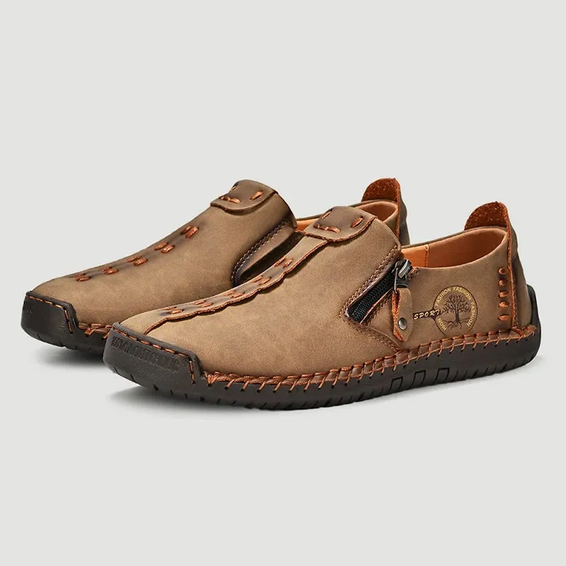 Handmade Leather Shoes – Casual Slip-On Loafers, Breathable Leather Shoes for Men, Flats, Hot Sale Moccasins, Tooling Shoes, Plus Size for Men