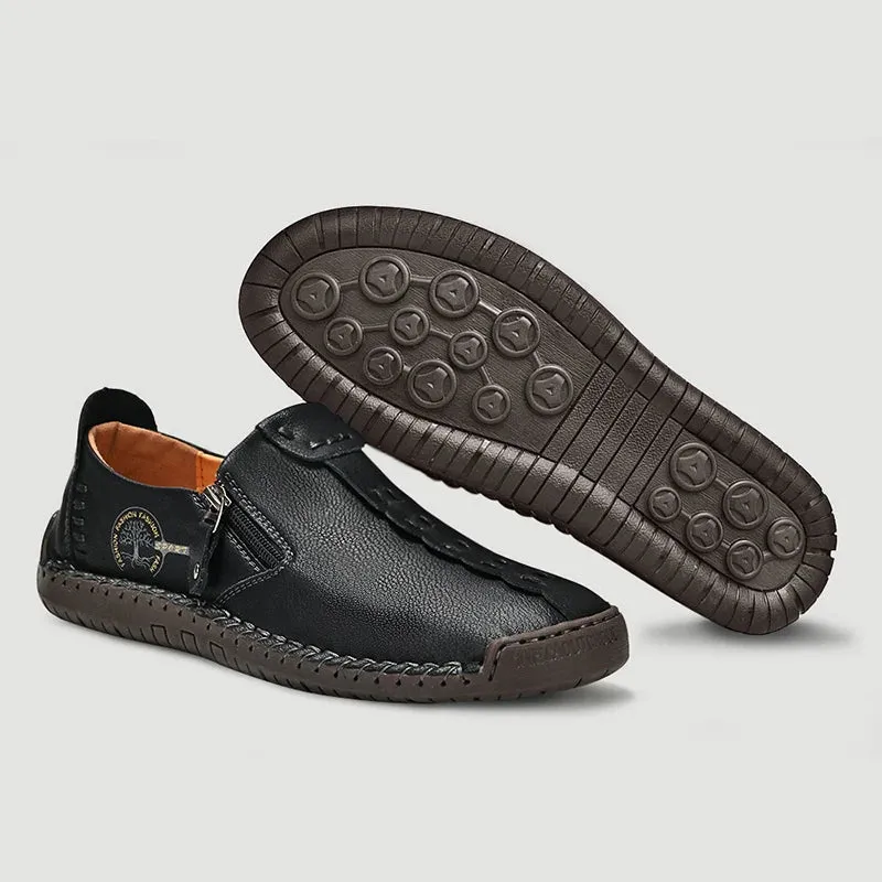 Handmade Leather Shoes – Casual Slip-On Loafers, Breathable Leather Shoes for Men, Flats, Hot Sale Moccasins, Tooling Shoes, Plus Size for Men