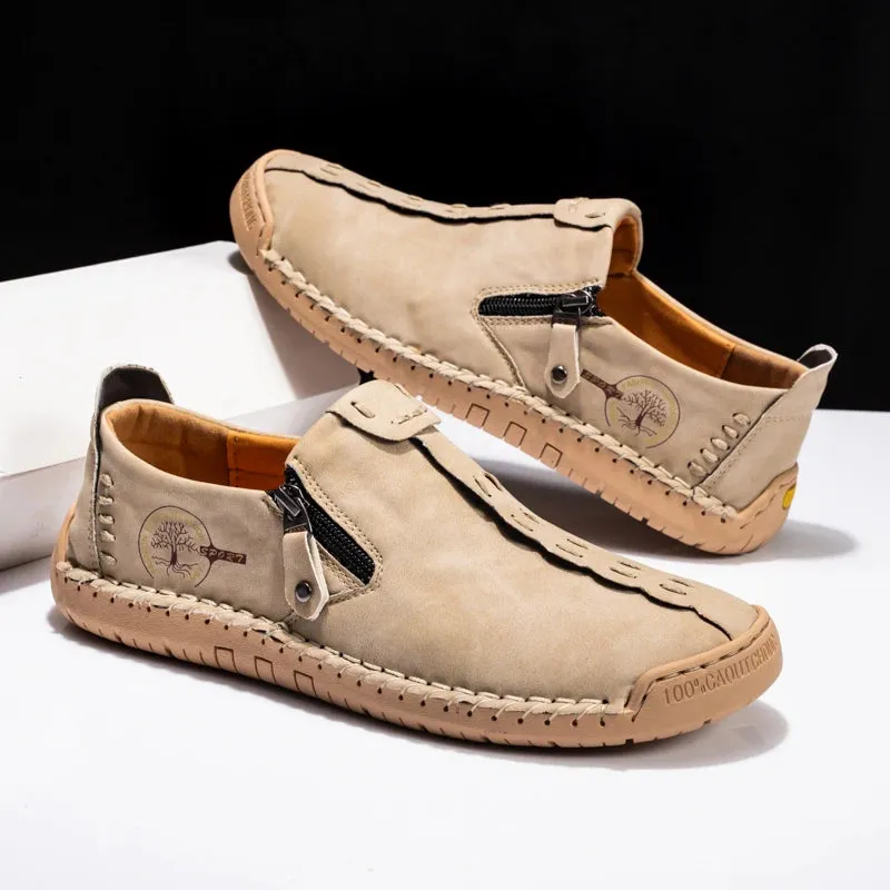 Handmade Leather Shoes – Casual Slip-On Loafers, Breathable Leather Shoes for Men, Flats, Hot Sale Moccasins, Tooling Shoes, Plus Size for Men