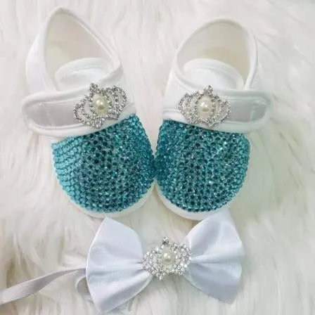 Handmade Rhinestone Crystals Bling Cute Baby Boy Shoes