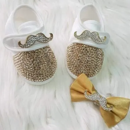 Handmade Rhinestone Crystals Bling Cute Baby Boy Shoes