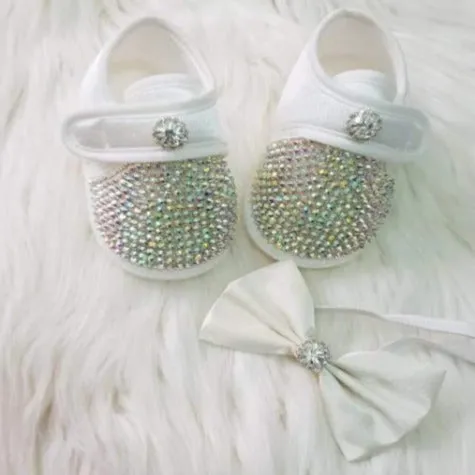 Handmade Rhinestone Crystals Bling Cute Baby Boy Shoes