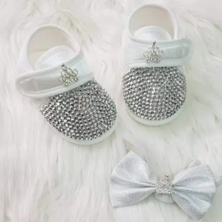 Handmade Rhinestone Crystals Bling Cute Baby Boy Shoes