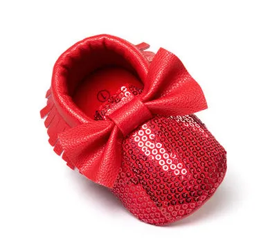 Handmade Soft Bottom Fashion Tassels Newborn Babies Shoes PU leather Prewalkers