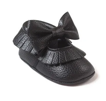Handmade Soft Bottom Fashion Tassels Newborn Babies Shoes PU leather Prewalkers