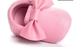 Handmade Soft Bottom Fashion Tassels Newborn Babies Shoes PU leather Prewalkers