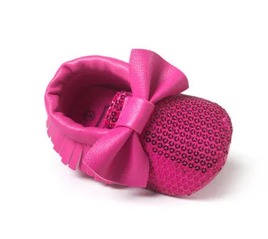 Handmade Soft Bottom Fashion Tassels Newborn Babies Shoes PU leather Prewalkers