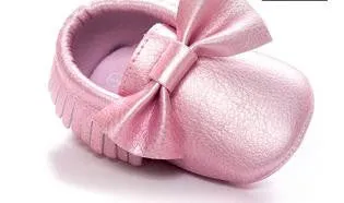 Handmade Soft Bottom Fashion Tassels Newborn Babies Shoes PU leather Prewalkers
