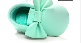 Handmade Soft Bottom Fashion Tassels Newborn Babies Shoes PU leather Prewalkers
