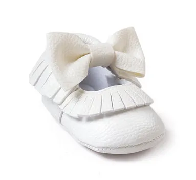 Handmade Soft Bottom Fashion Tassels Newborn Babies Shoes PU leather Prewalkers