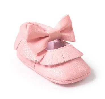 Handmade Soft Bottom Fashion Tassels Newborn Babies Shoes PU leather Prewalkers