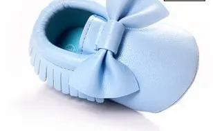 Handmade Soft Bottom Fashion Tassels Newborn Babies Shoes PU leather Prewalkers