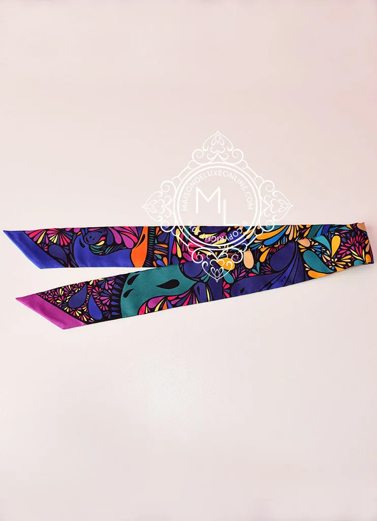 Hermes Millefleurs du Mexique Blue Purple Twilly