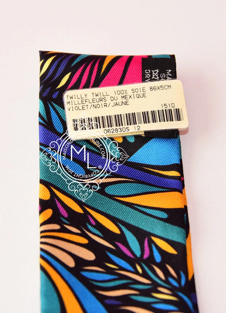 Hermes Millefleurs du Mexique Blue Purple Twilly