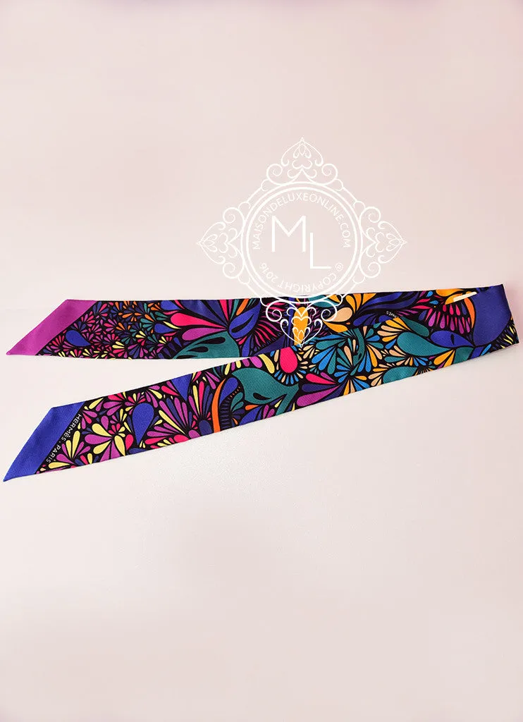 Hermes Millefleurs du Mexique Blue Purple Twilly
