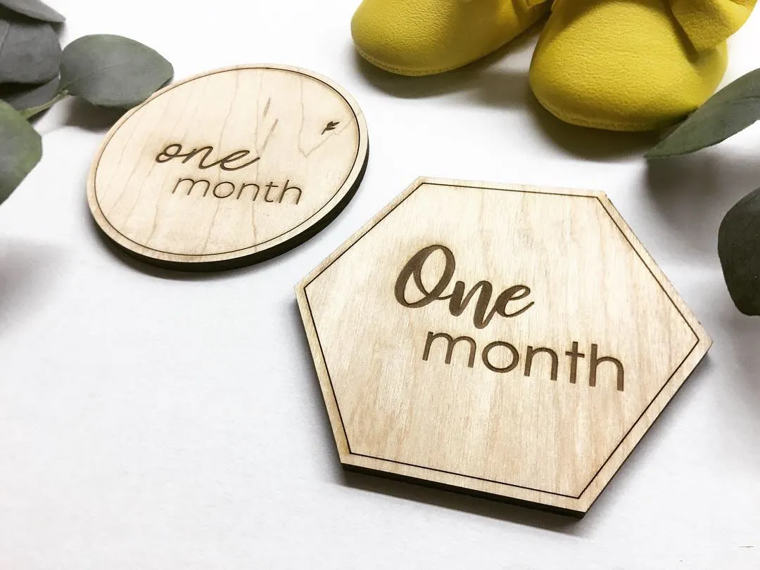 Hexagon Baby Monthly Milestone Discs