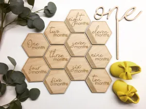 Hexagon Baby Monthly Milestone Discs