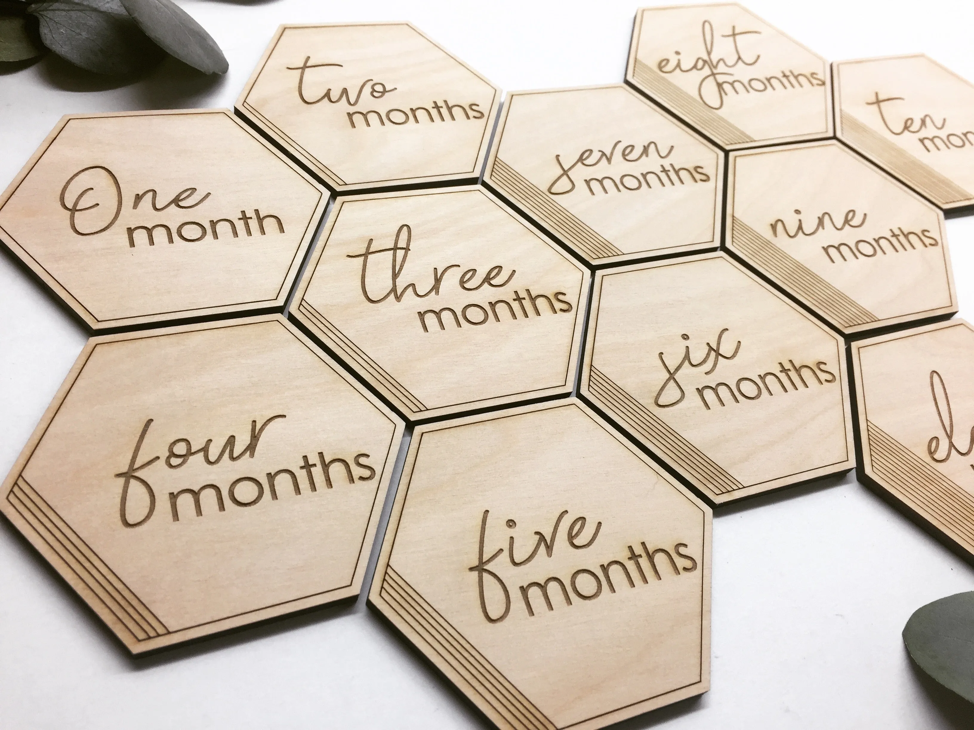 Hexagon Baby Monthly Milestone Discs