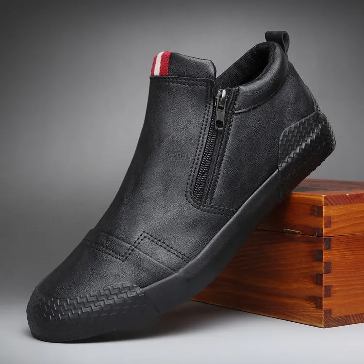 High-top Casual Shoes Leather Trend Men's Boots