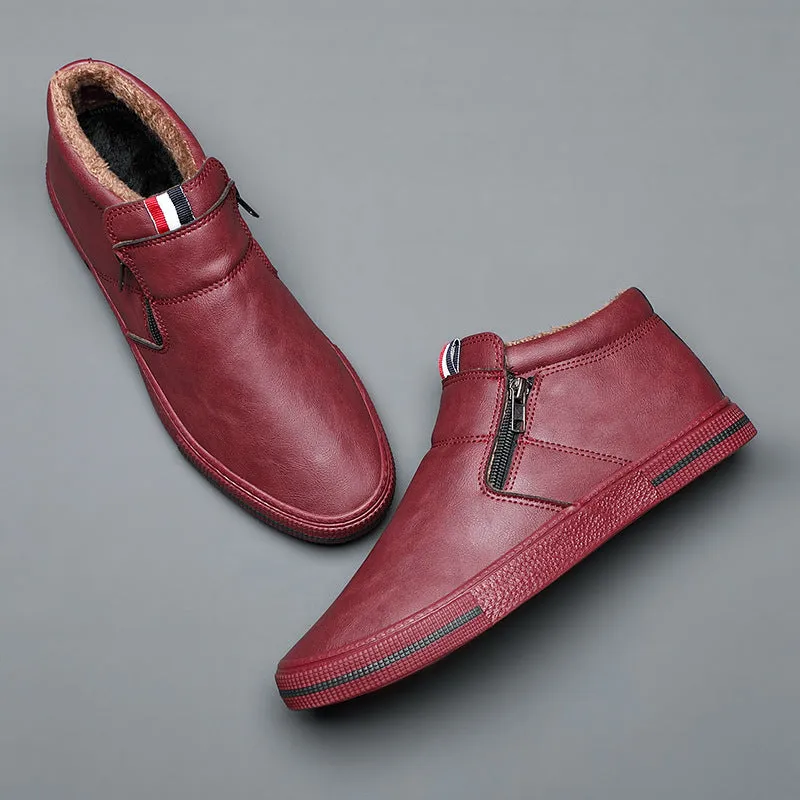 High-top Casual Shoes Leather Trend Men's Boots