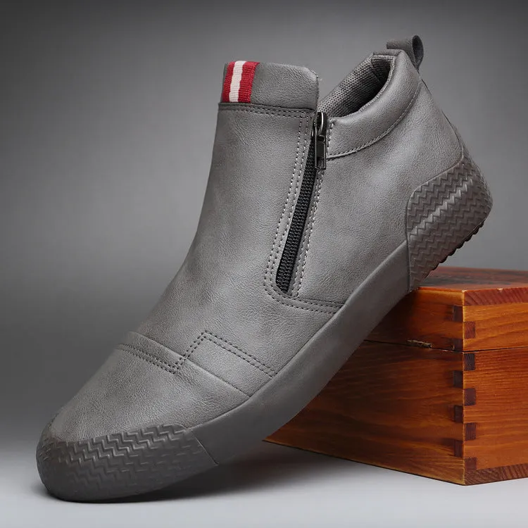 High-top Casual Shoes Leather Trend Men's Boots