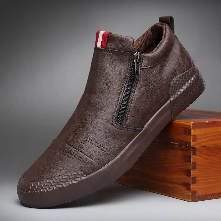 High-top Casual Shoes Leather Trend Men's Boots