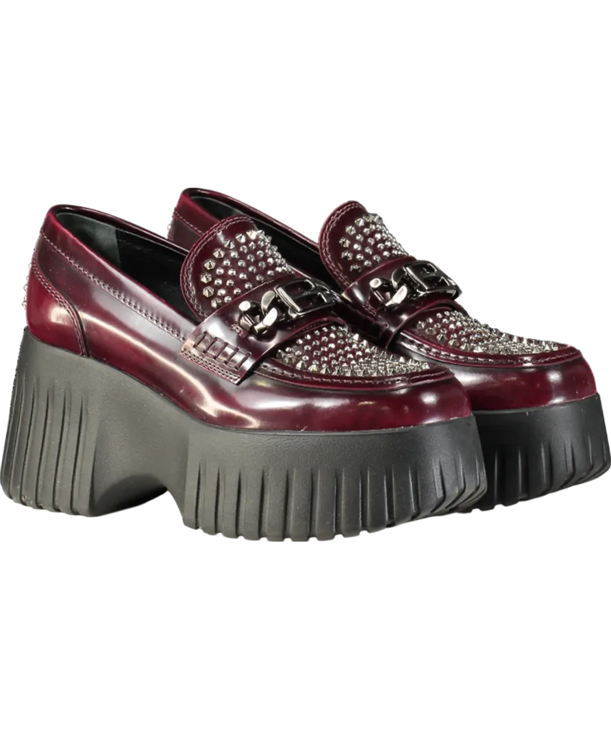 Hogan Red Loafers With Diamanté Detailing UK 5 EU 38 👠