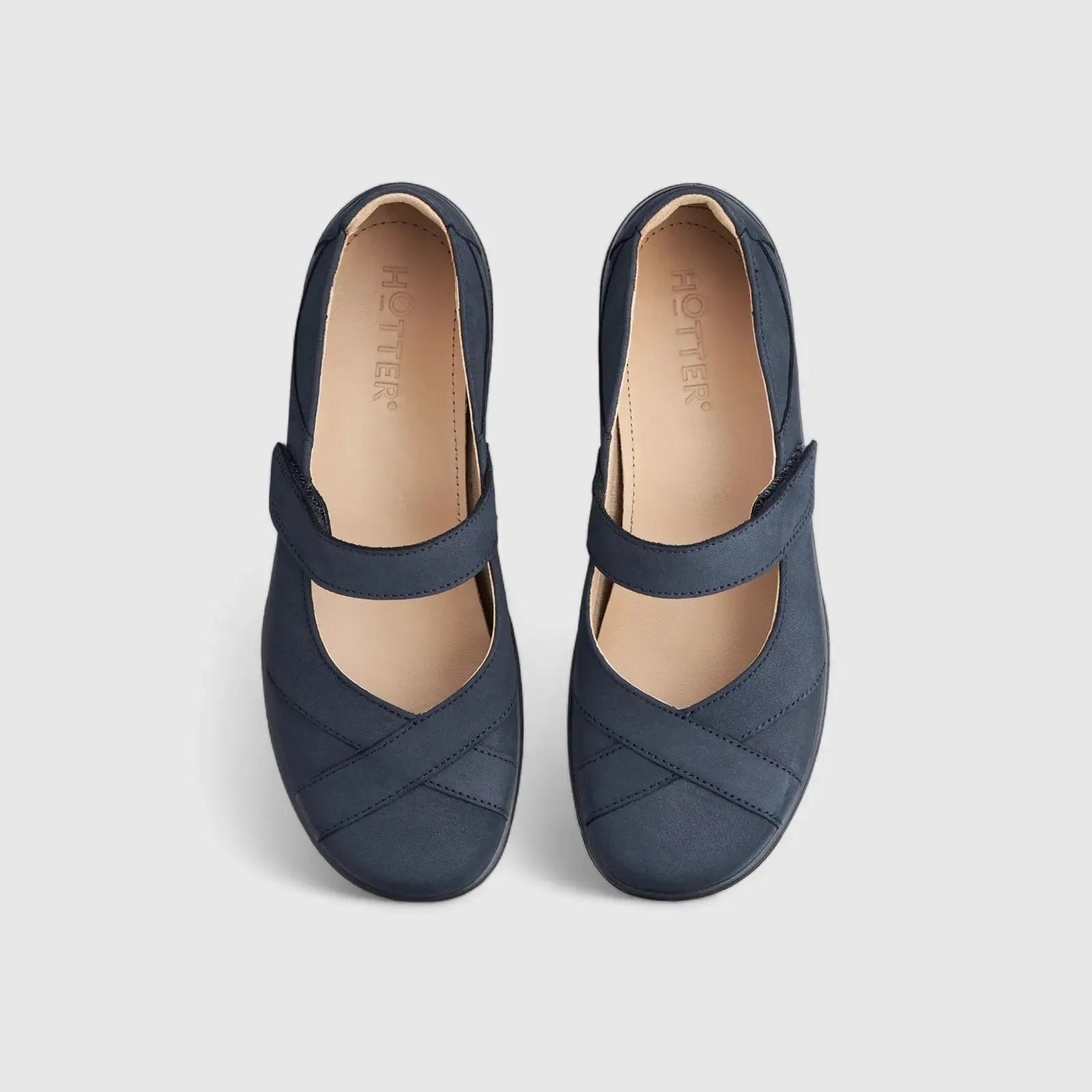 Hope Comfort Leather Shoe Denim Navy