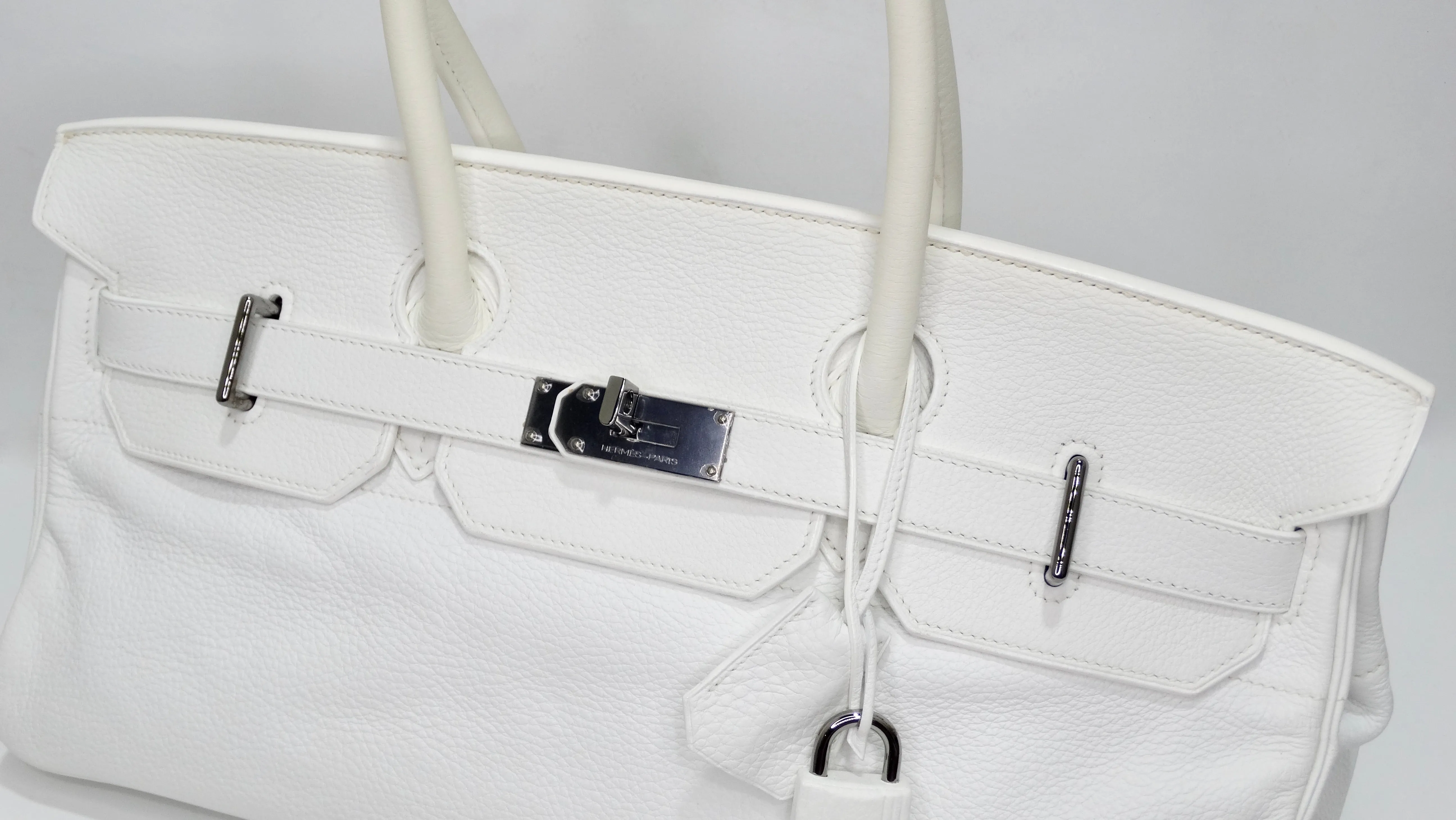 Hérmes 42cm White Clemence JPG Birkin