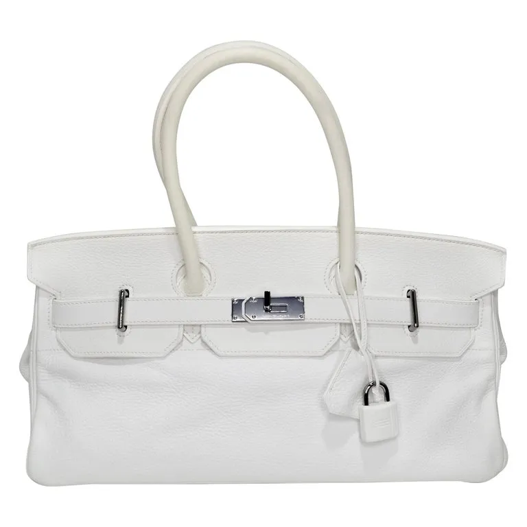 Hérmes 42cm White Clemence JPG Birkin