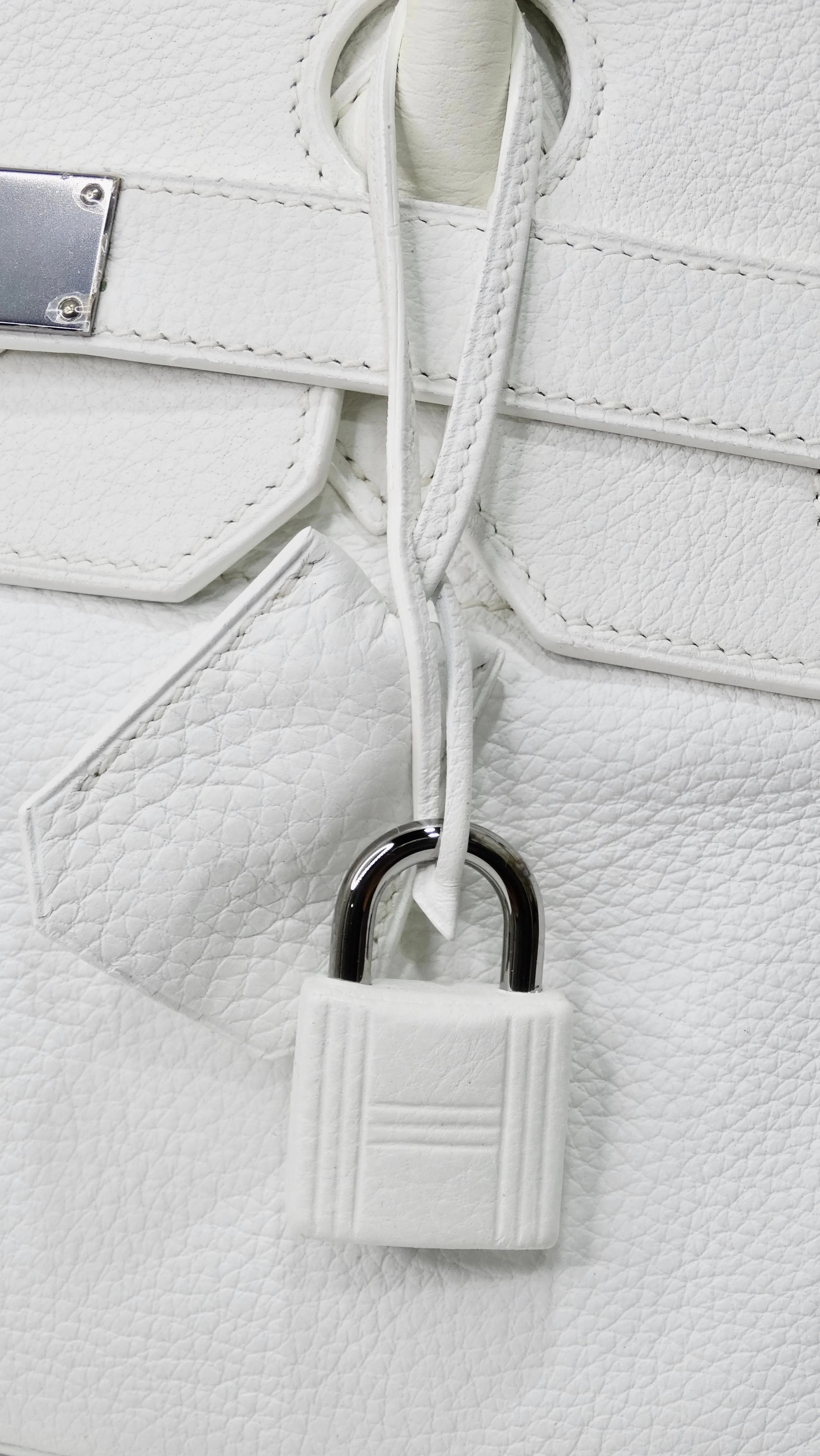 Hérmes 42cm White Clemence JPG Birkin